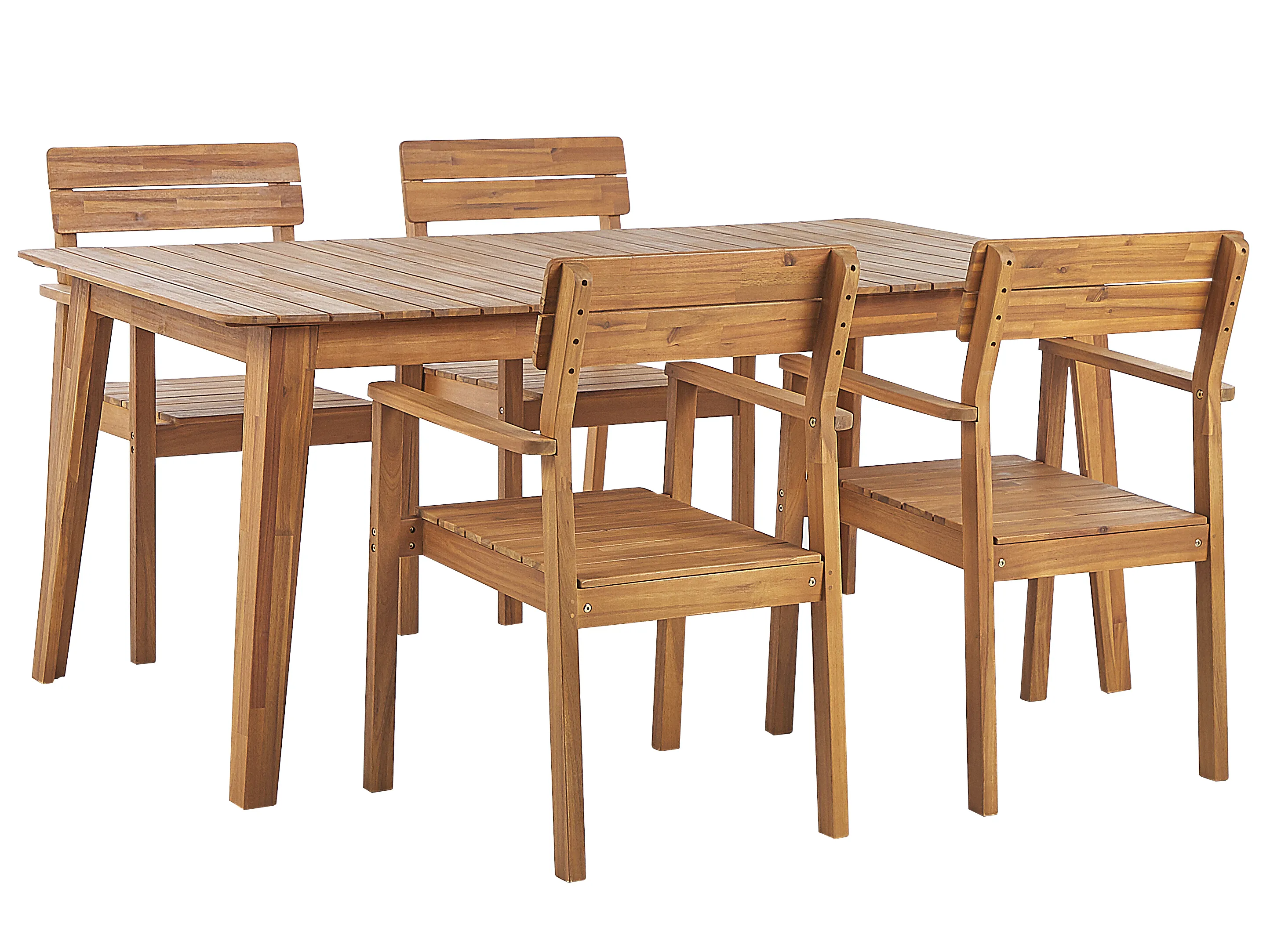 Garden Dining Set 4 Seater FORNELLI Acacia Wood Brown