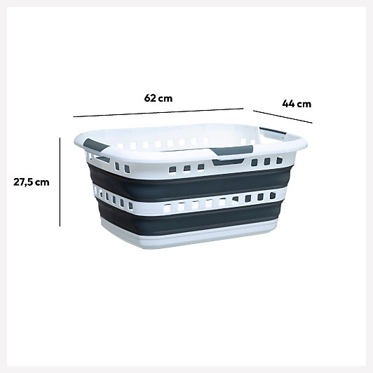 Panier à linge rétractable 45L blanc et gris 5Five Hugger