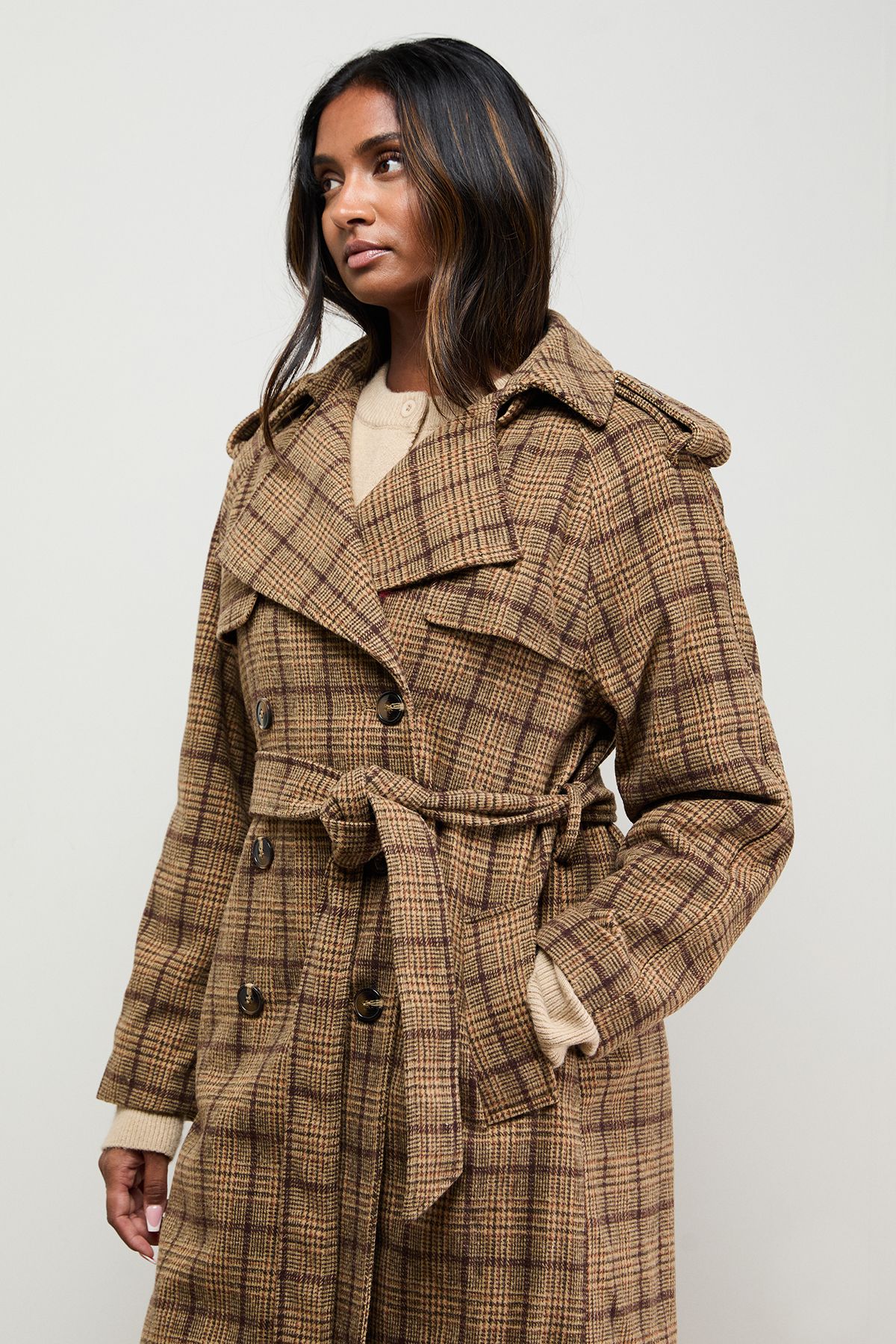 Oasis Check Relaxed Coat