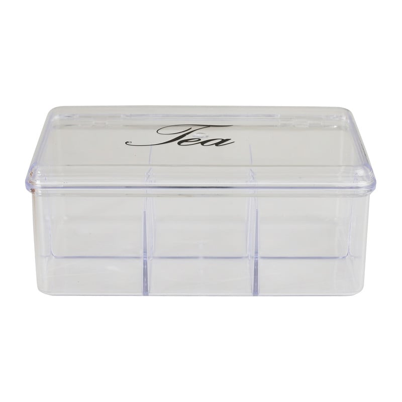 Theedoos - 6 vakken - transparant