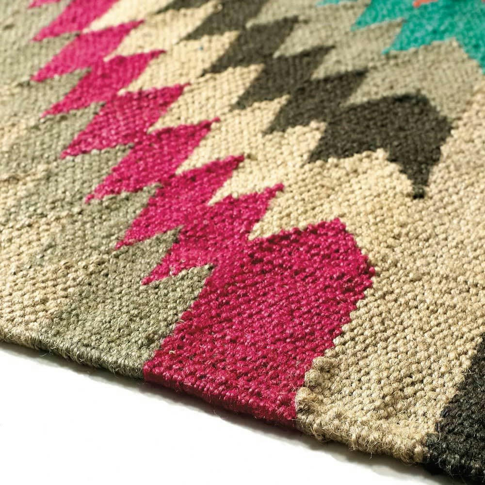Acapulco - Tapis tissé style kilim en laine et jute multicolores  160 x 230 cm
