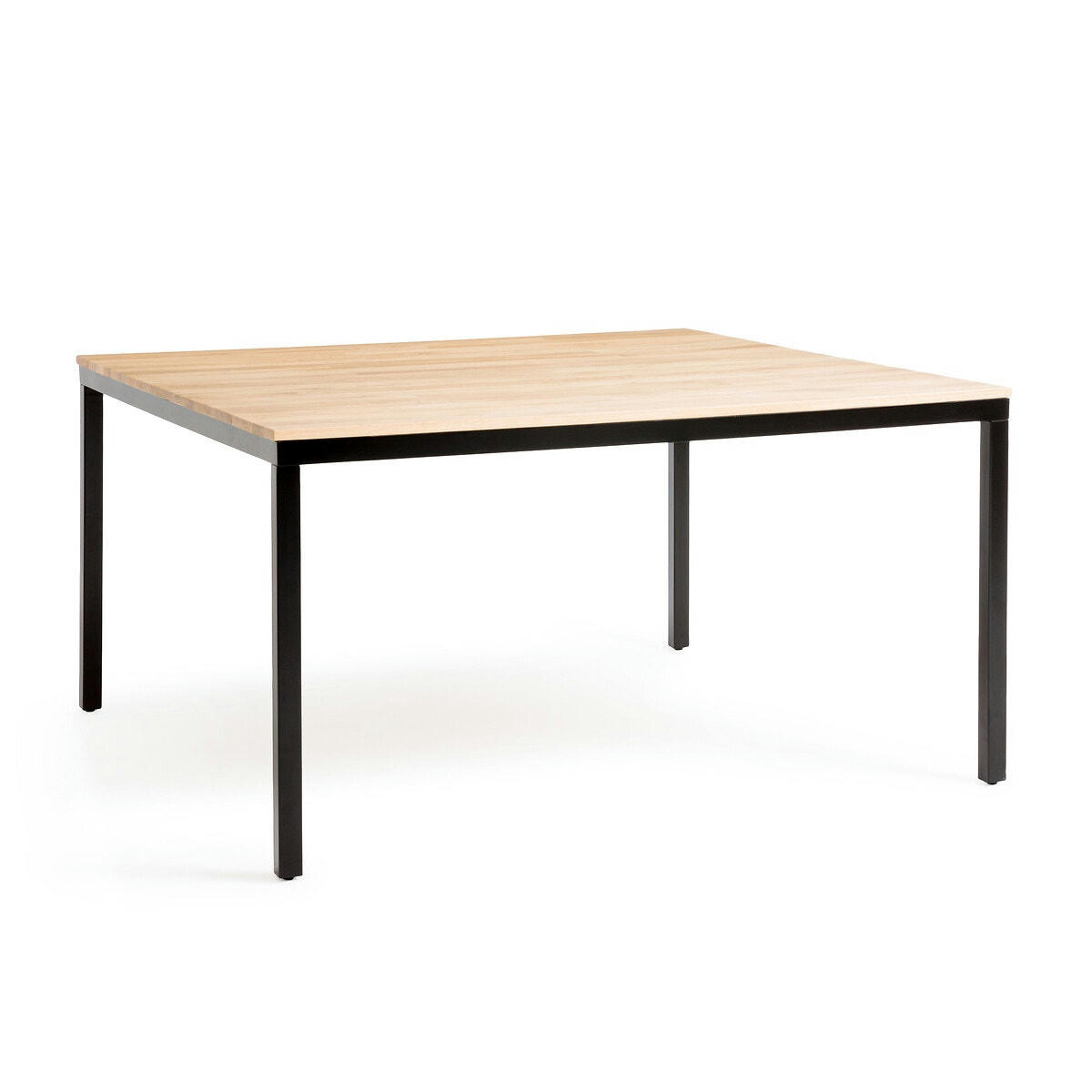 Table carrée chêne et acier 8 couverts Nairobi