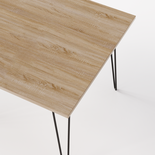 KOLM Stół HAIRPIN 90 x 90 cm do kuchni, salonu, jadalni Dąb Sonoma