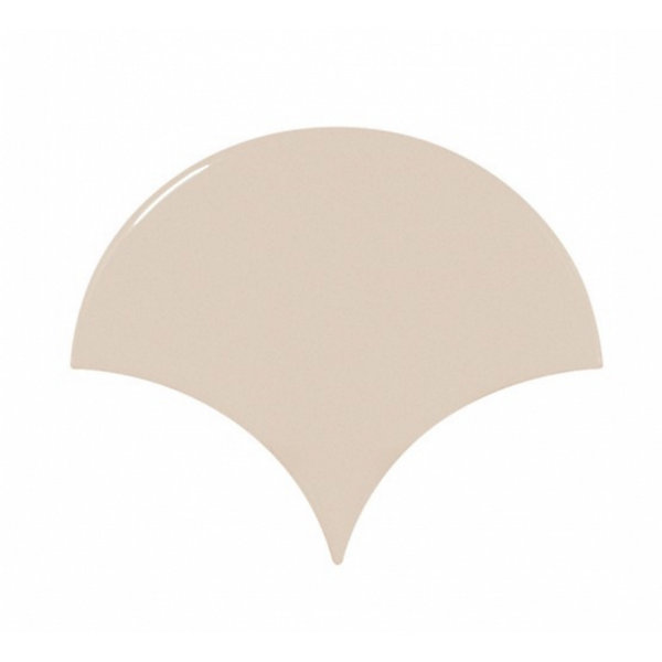 Carrelage mur écaillon de poisson uni beige brillant 10,6x12 cm SCALE FAN GREIGE