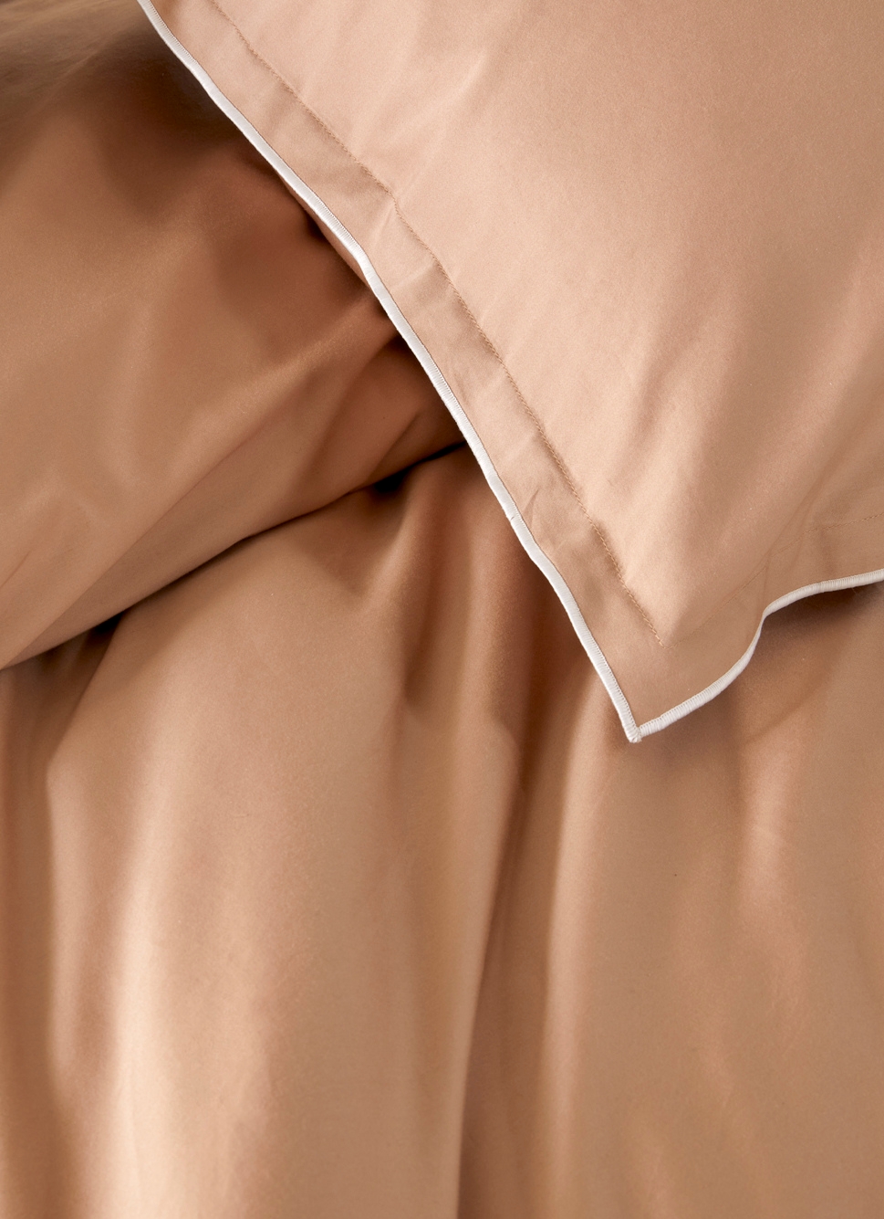 HOUSSE DE COUETTE EN SATIN DE COTON LAVÉ MOKA