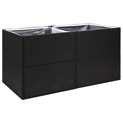 NNEVL Garden Planter Black 157x80x80 cm Poly Rattan
