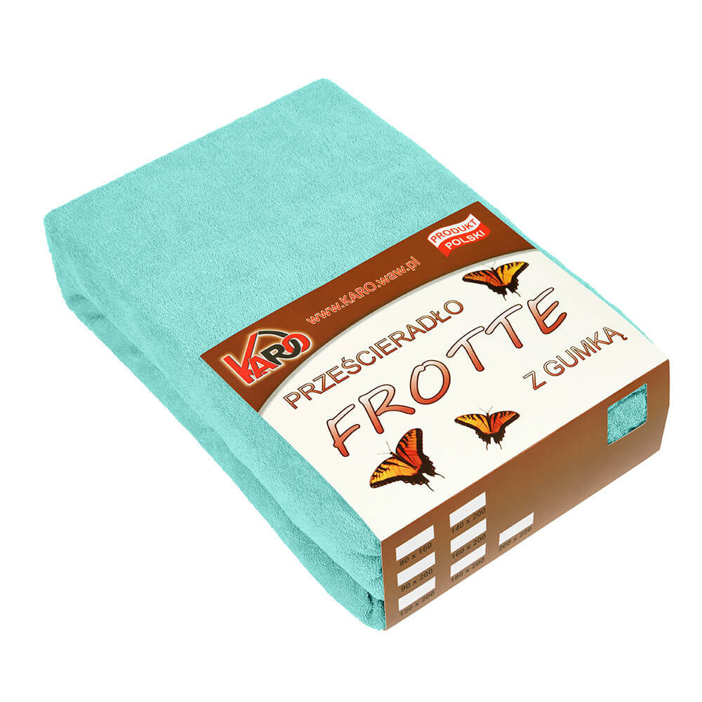 Prześcieradło frotte z gumką 60x120 miętowe 054 KARO