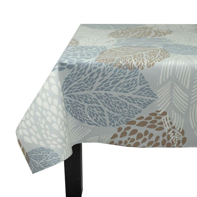 FEUILLES - Nappe enduite carrée 160 x 160 cm beige