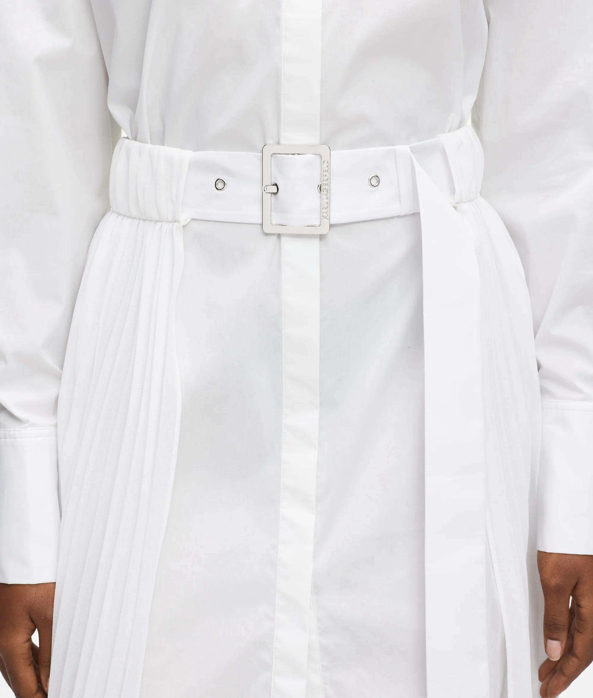 Robe-chemise à pan plissé