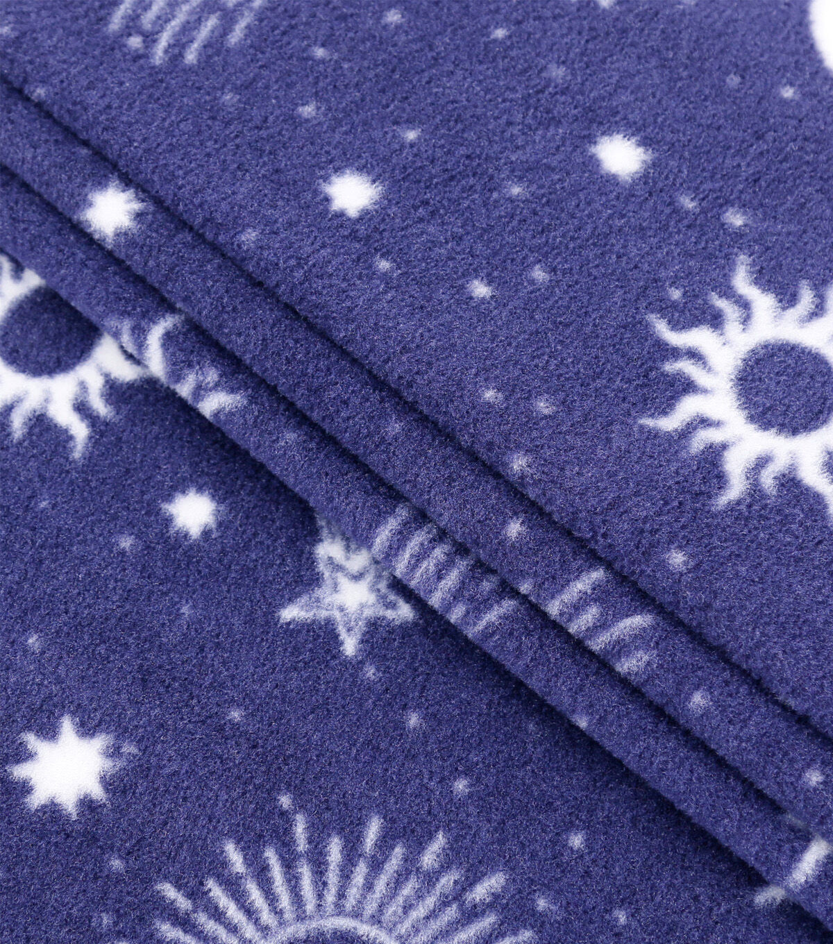 Celestials on Purple Anti Pill Fleece Fabric