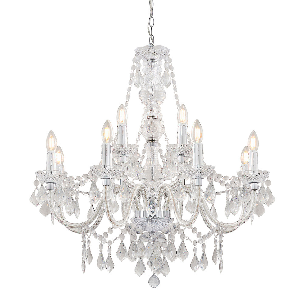 Żyrandol CLARENCE przezroczysty 12xE14x15W wym:273x78x78cm IP20 Endon