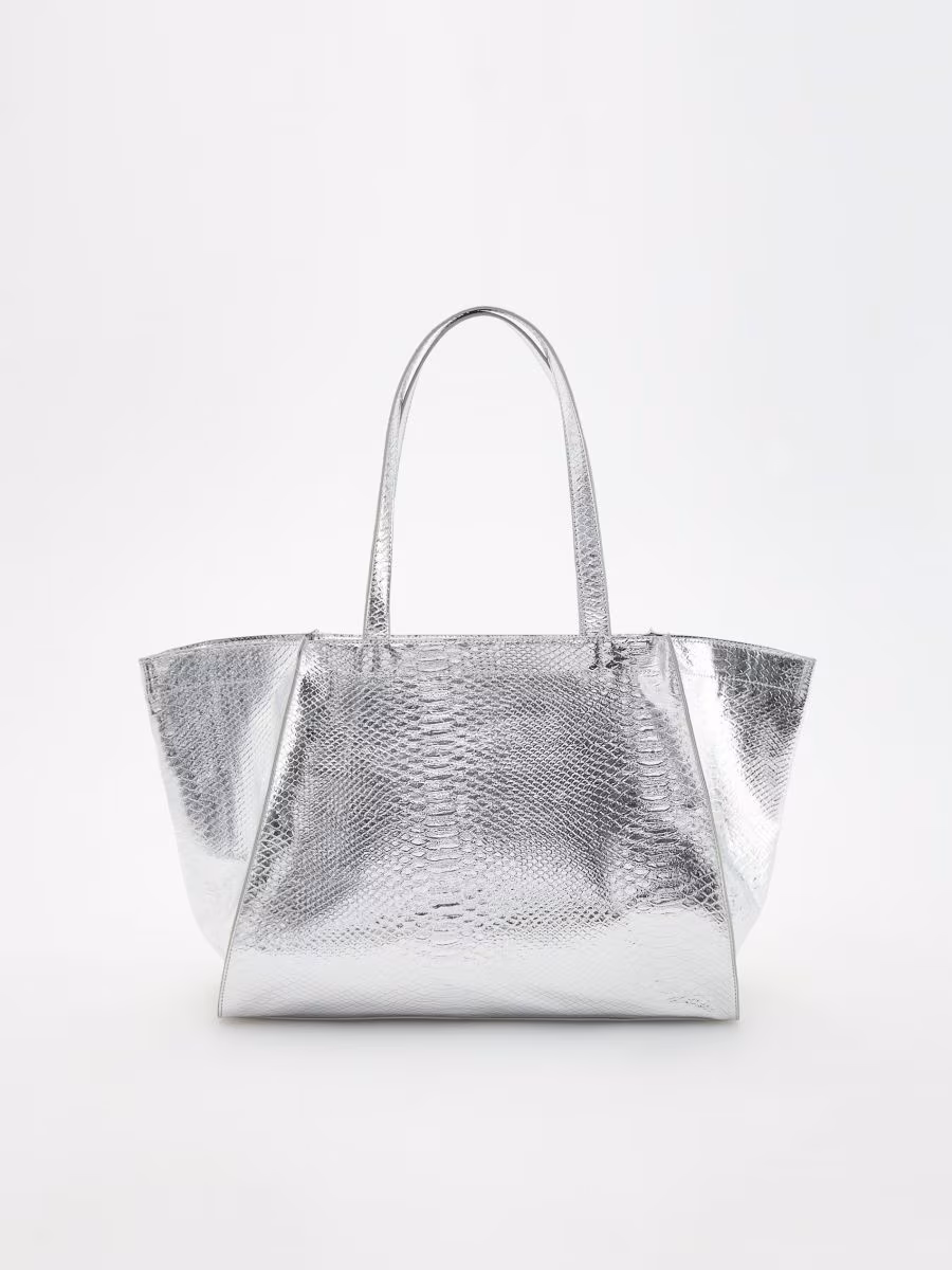 Metallised Faux Leather Bag