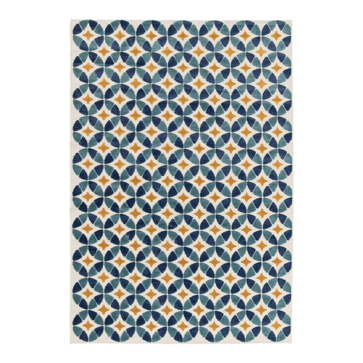 AFK Living vloerkleed Lisbonne - voor binnen en buiten - blauw - 120 x 170 cm