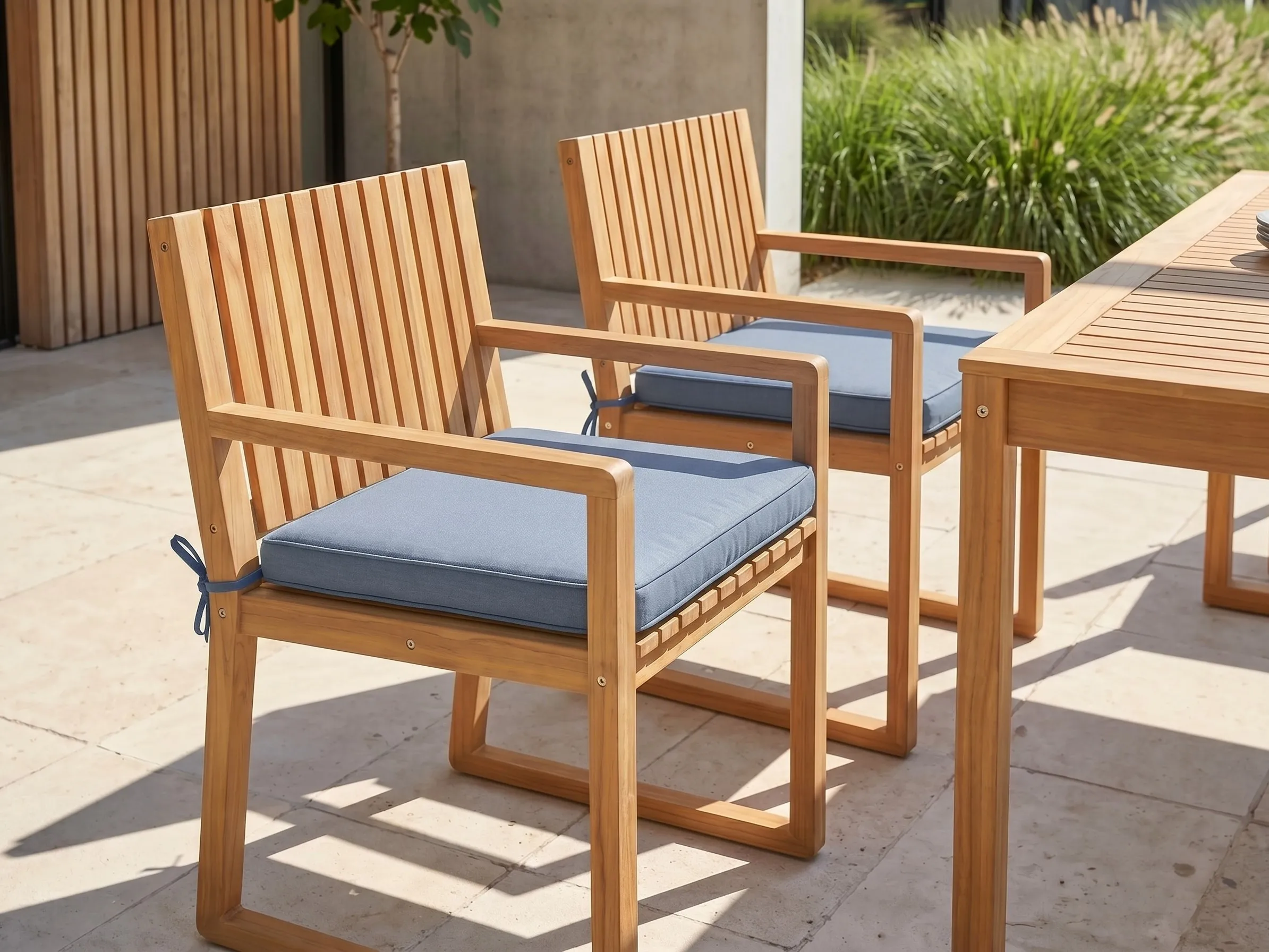 Set of 8 Garden Chair Cushions SASSARI 46 x 46 cm Blue
