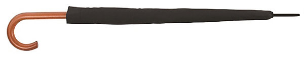 Parapluie canne long ouverture automatique bois et noir