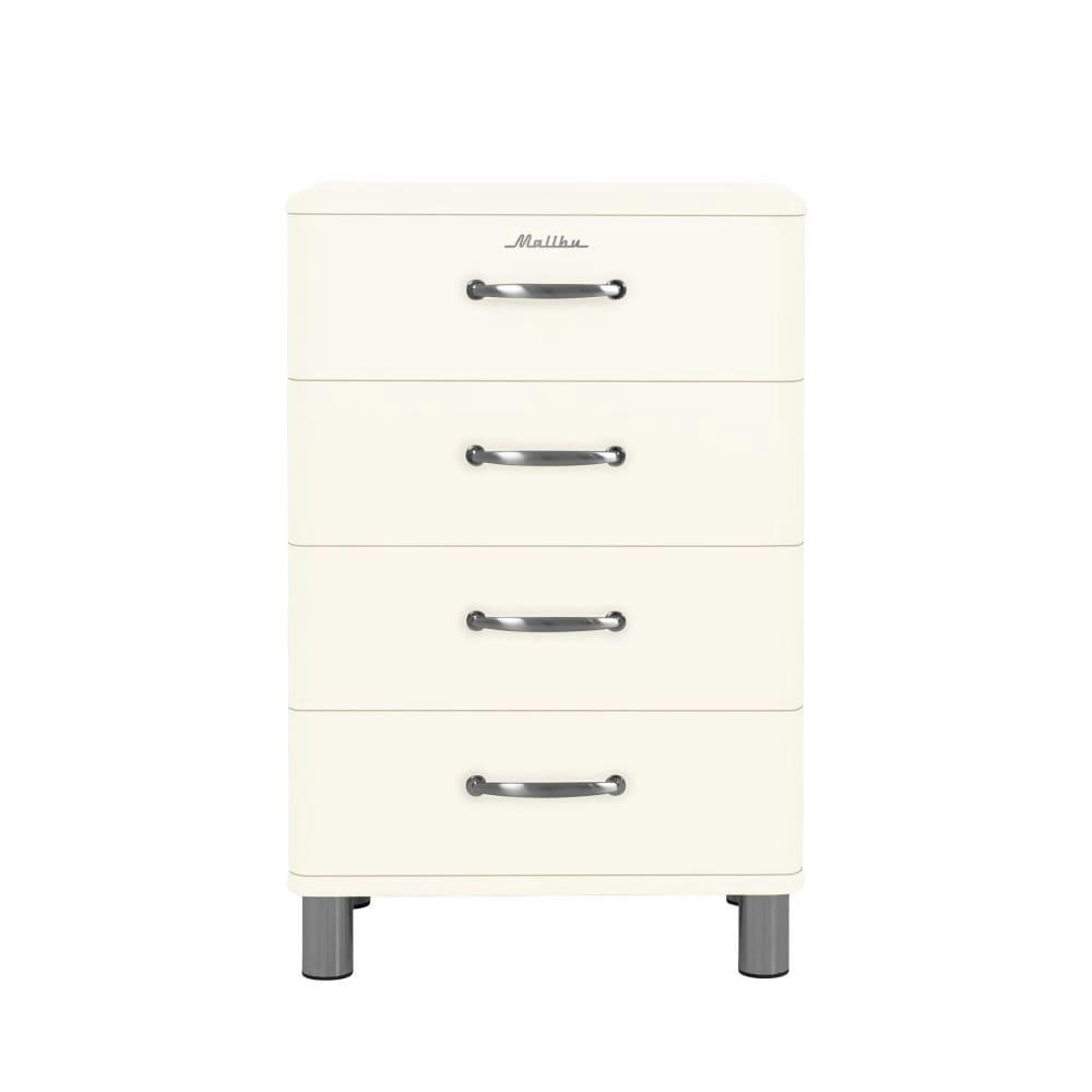 MALIBU - Petit meuble de rangement vintage L60cm blanc cassé
