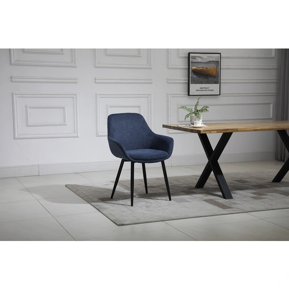 Stuhl, Höhe: 86 cm, dunkelblau/schwarz, 2 stk