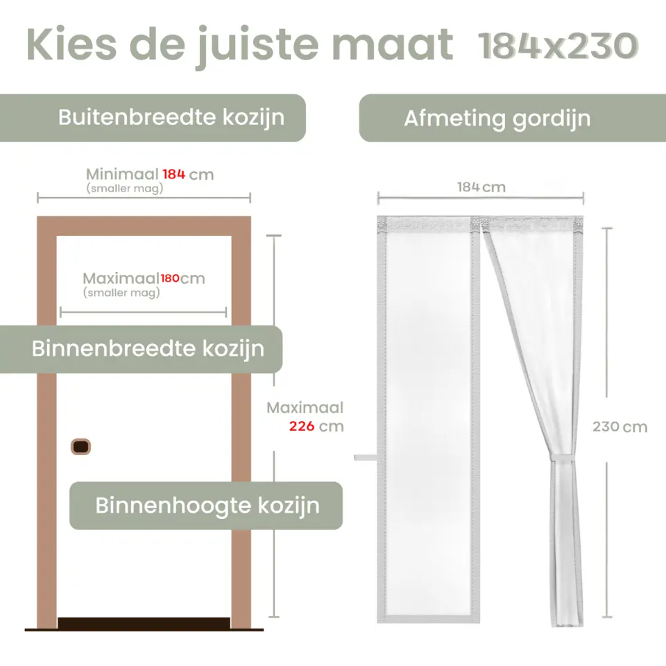 O'DADDY Deurgordijn Deluxe FIBER 184x230 - Magnetisch Vliegengordijn Wit