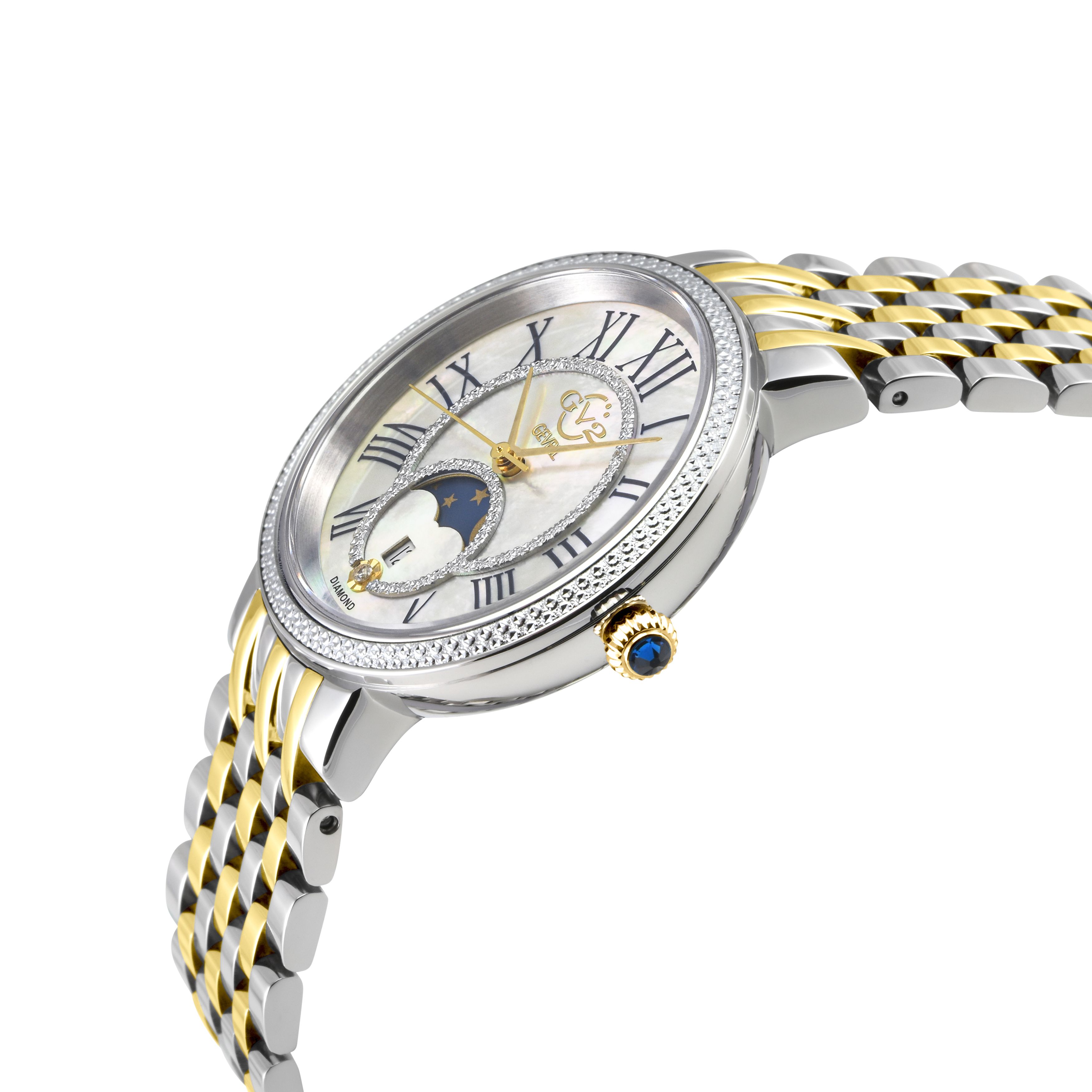 GV2 Genoa, Swiss Quartz Watch, White MOP Dial, 316L Stainless Steel, and Sapphire Crystal