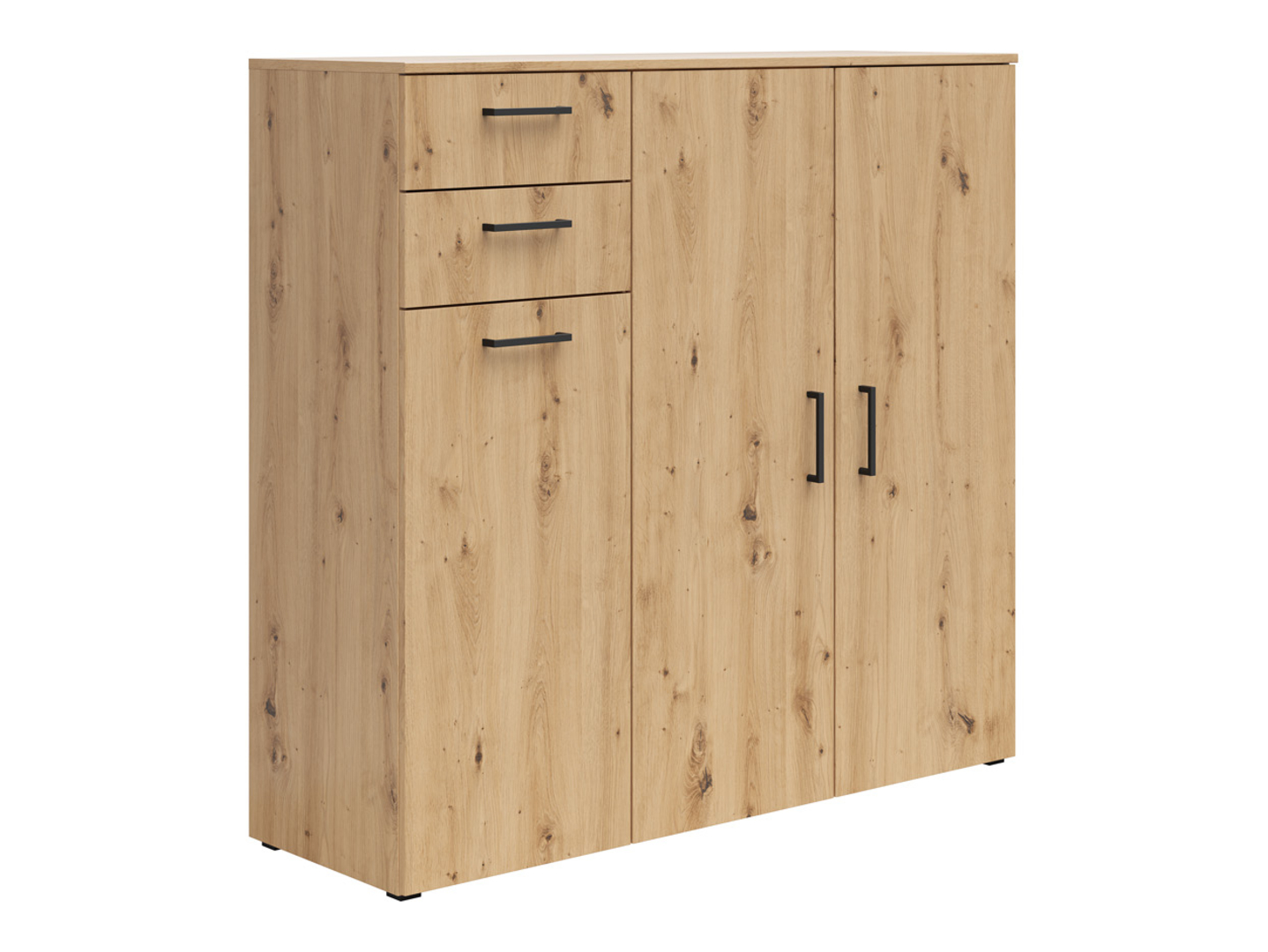 Komoda MultiDo 120 cm z 3 drzwiami i 2 szufladami dąb artisan