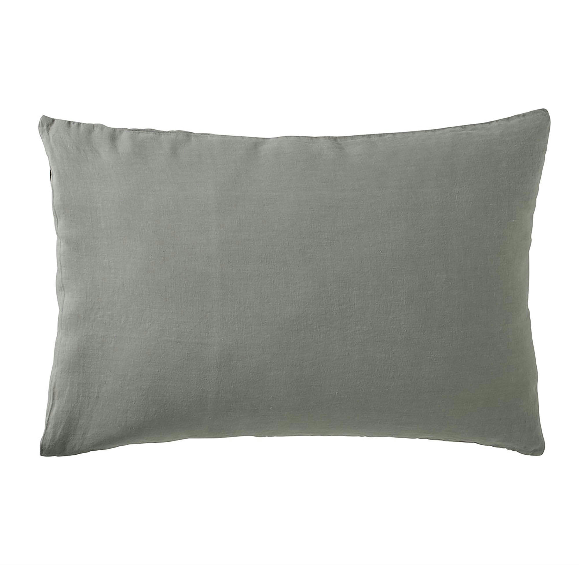 STONE WASHED - Taie d'oreiller lin lavé gris souris 50X70 CM
