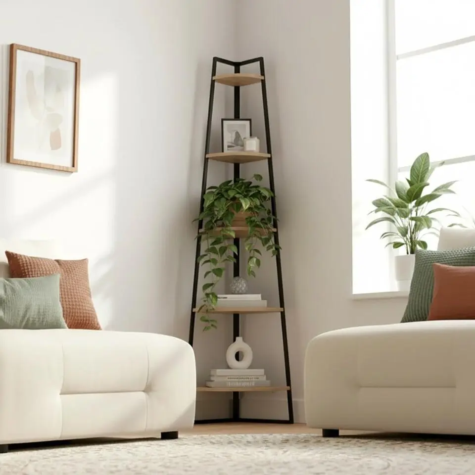 Calicosy - COLORADO Boekenkast 5 niveaus - Zwart - 36x36x180 cm