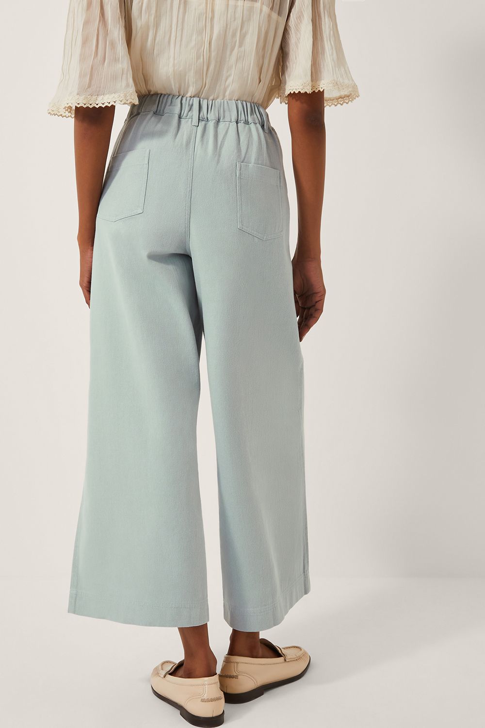 Monsoon Ciara Cropped Wide Leg Jeans Blue