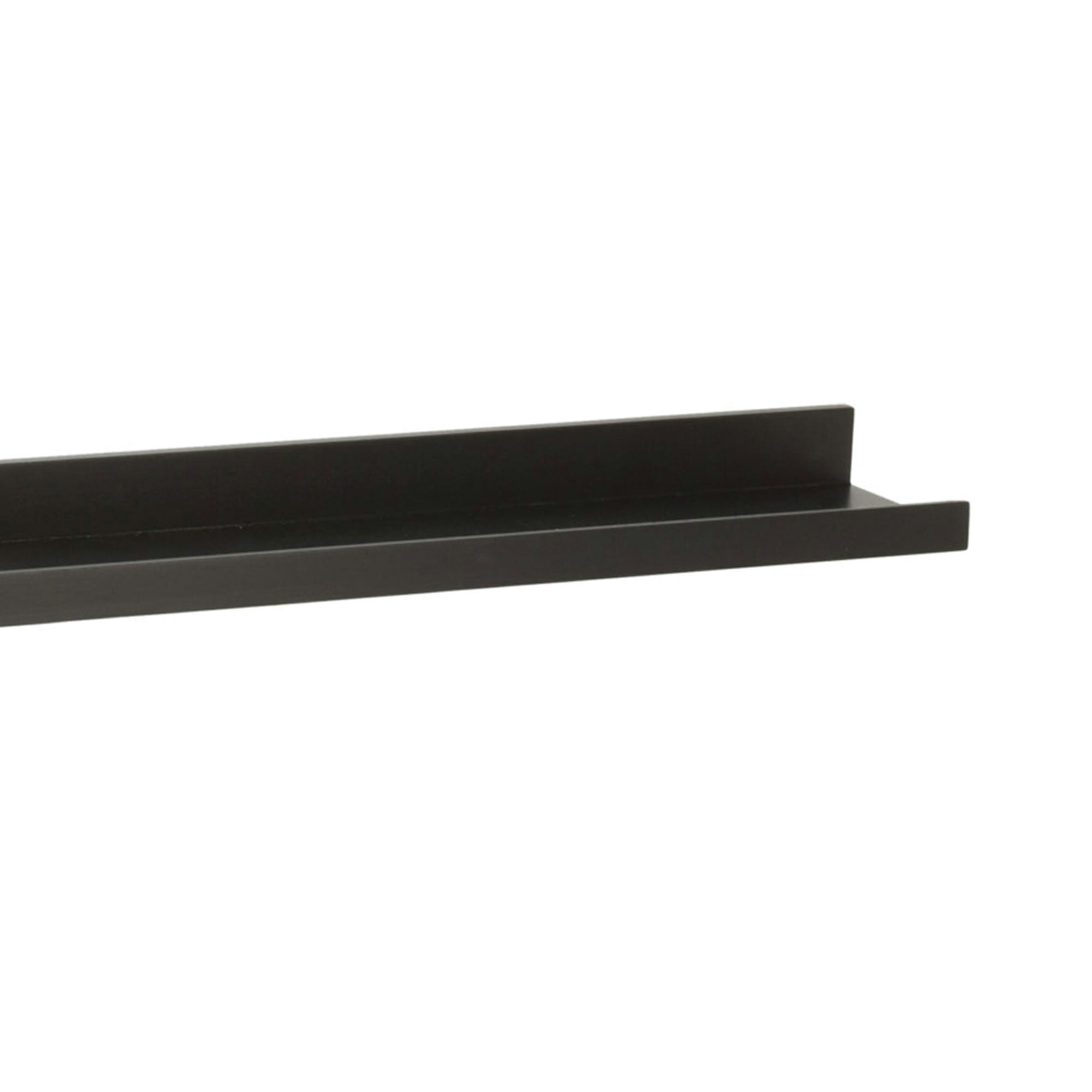 - Étagère murale étroite minimaliste bois noir 77x10x4cm