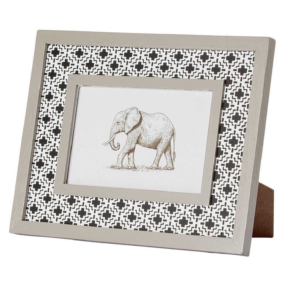 Cadre photo motif géométrique éléphant pour photo 10x15cm (2 modèles)
