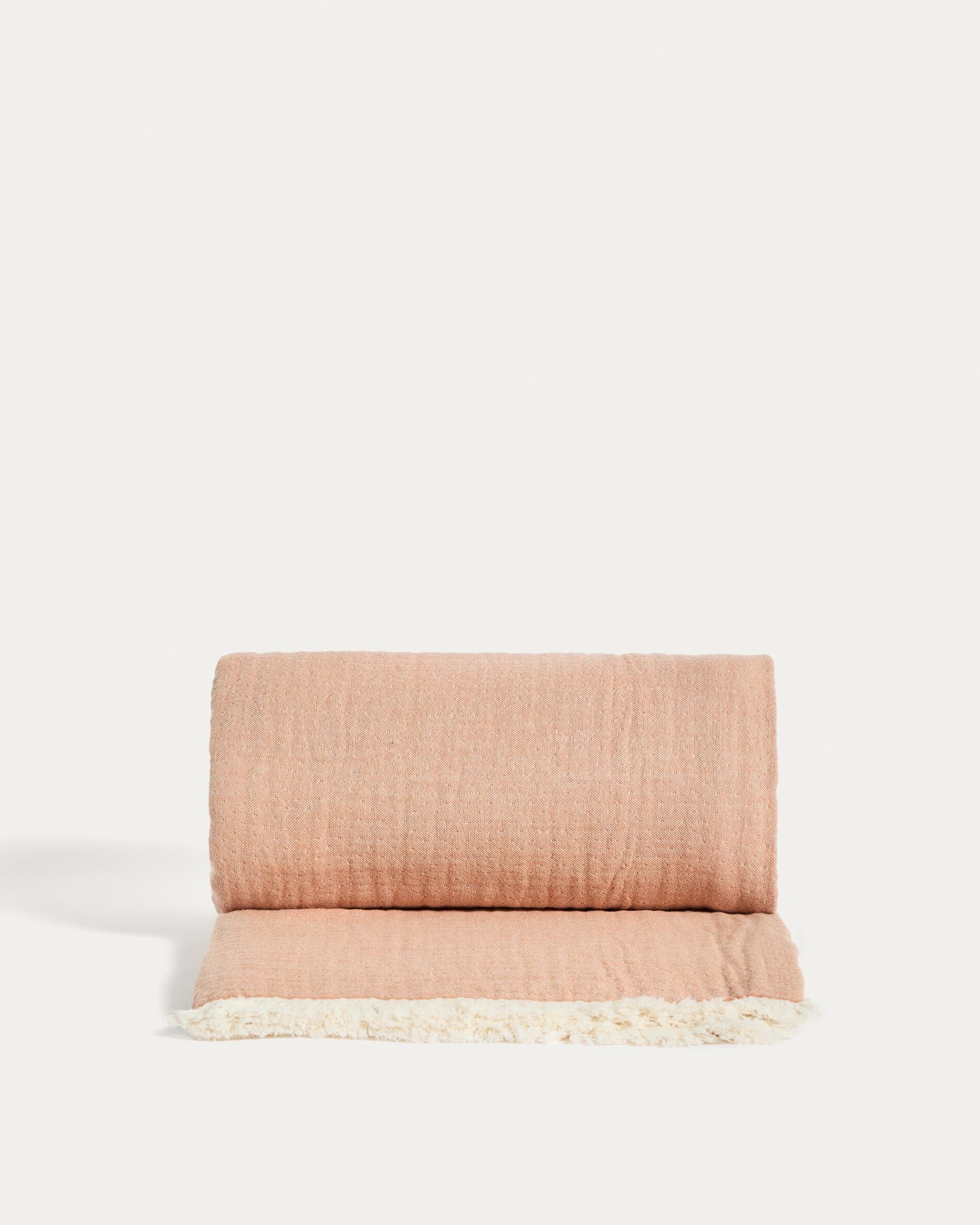 Nafine 100% cotton muslin blanket with two-toned fringe 130 x 170 cm