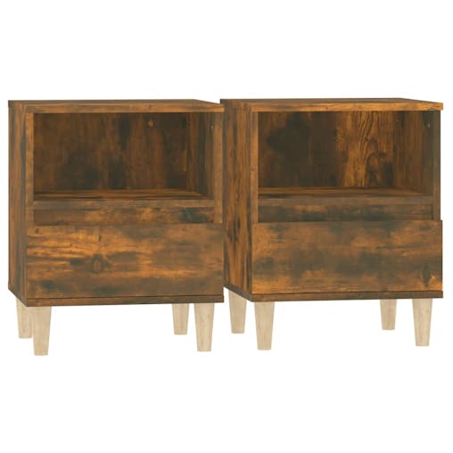NNEVL Bedside Cabinets 2 pcs Smoked Oak 40x35x50 cm