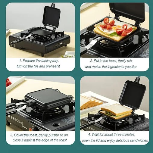 NNETM Double-Sided Non-Stick Sandwich Maker & Griddle Pan