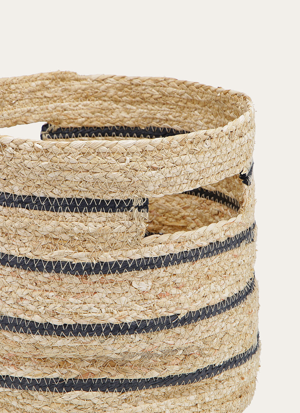 PANIER EN FIBRES DE MAIS NATUREL/NOIR