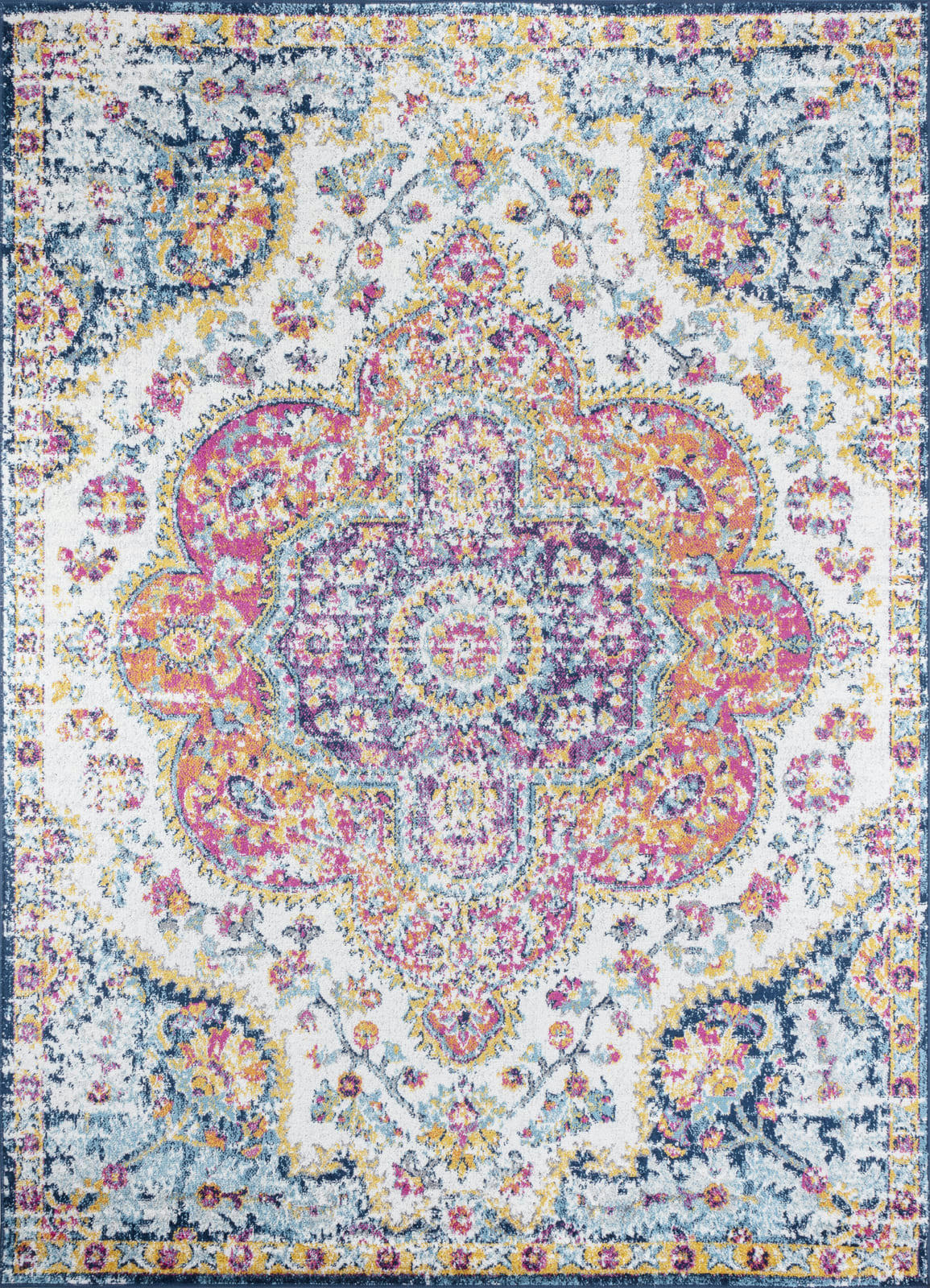 JULIA - Tapis Vintage Oriental Multicolore/Rose 200x275