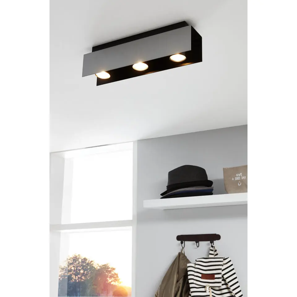 EGLO Viserba Plafonni&egrave;re - GU10 - Staal - Zwart/Wit