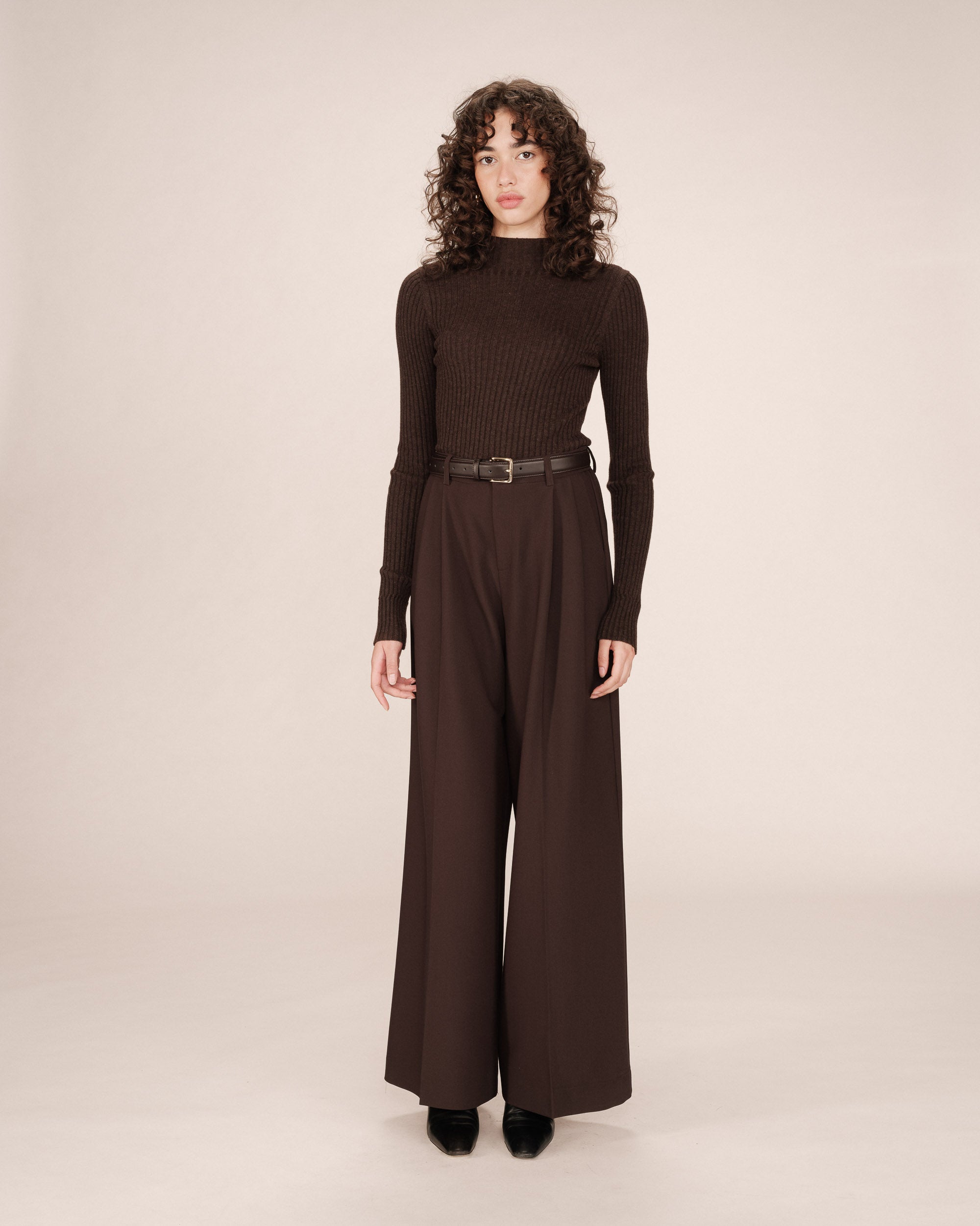 Pantalon tailleur chocolat Story
