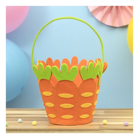 Carrot Felt Bucket