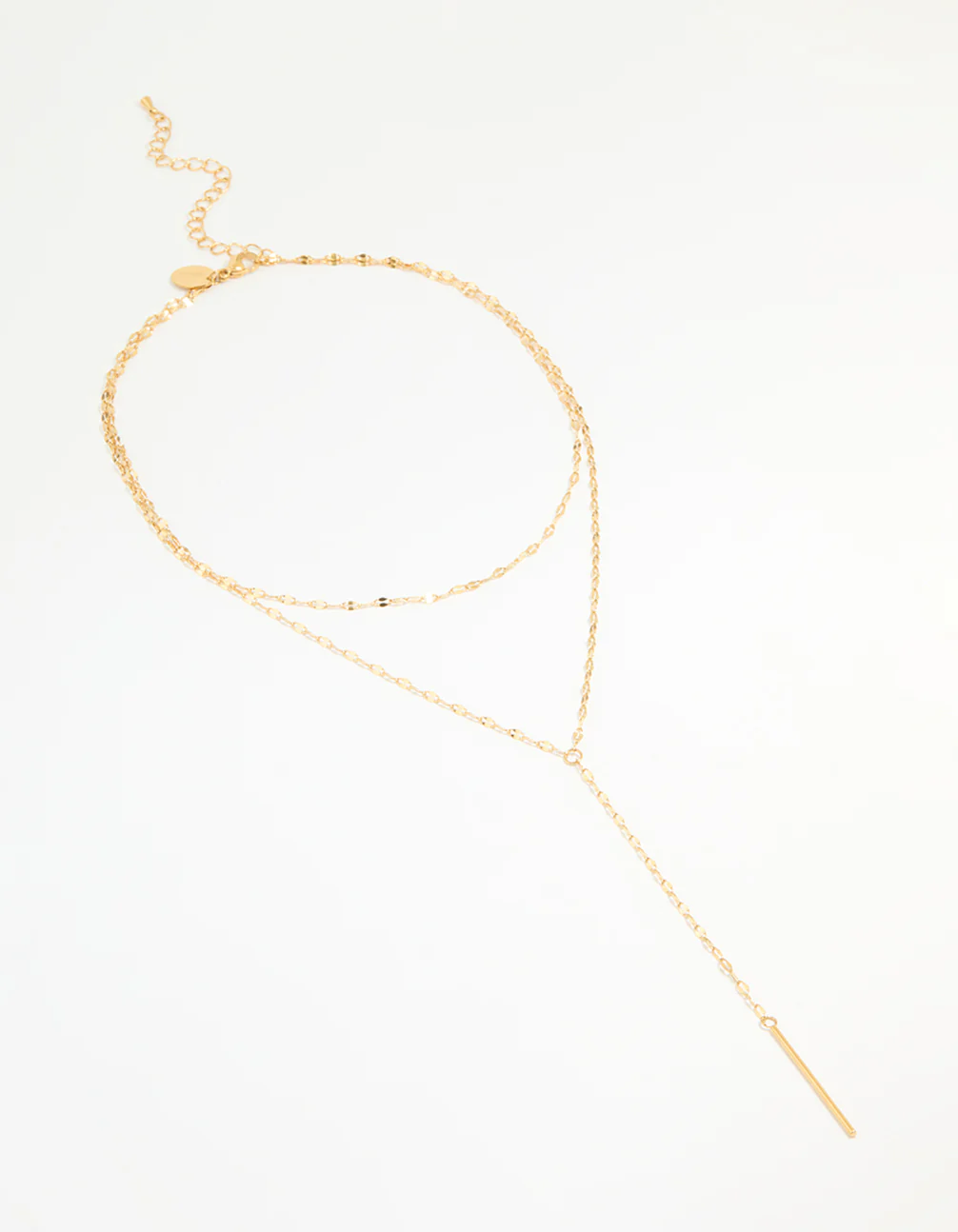 Waterproof Gold Plated Stainless Steel Layered Chain Y-Necklace