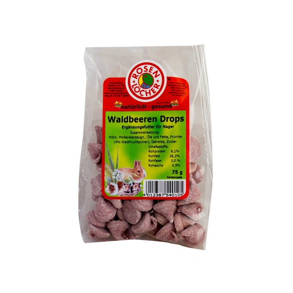 Ergänzungsfutter, Drops Waldbeere 75g Ergänzungsfutter für Nager