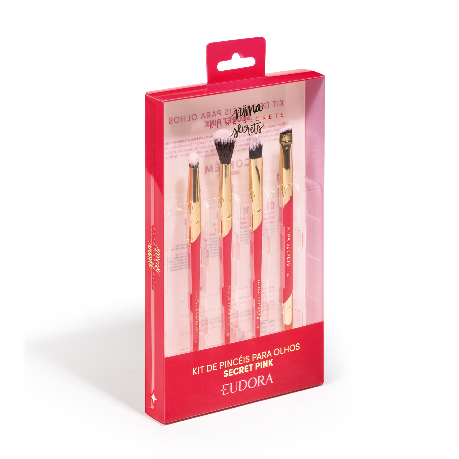 Kit Pincéis para Olhos Secret Pink Niina Secrets