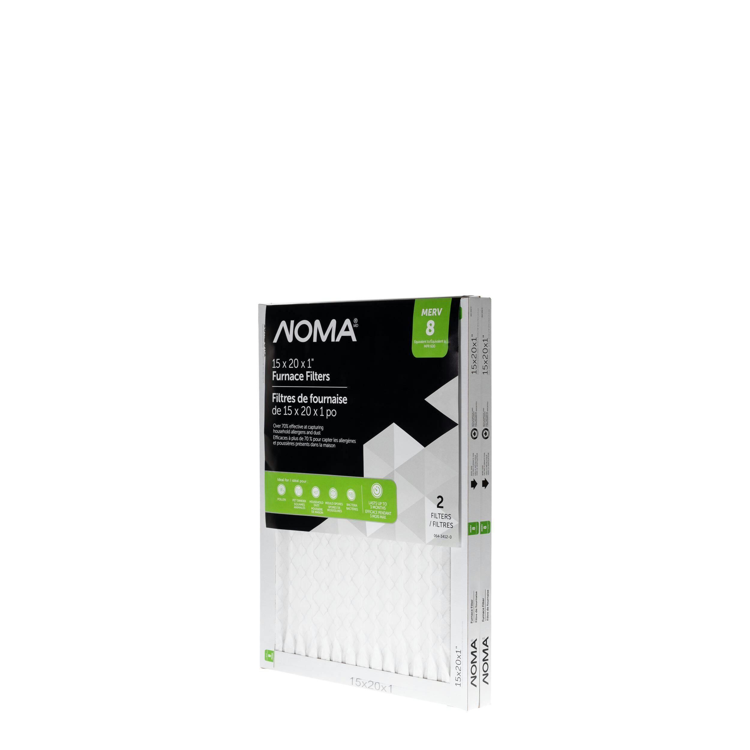 NOMA MERV 8 Furnace Air Filters, 15 x 20 x 1-in, 2-pk