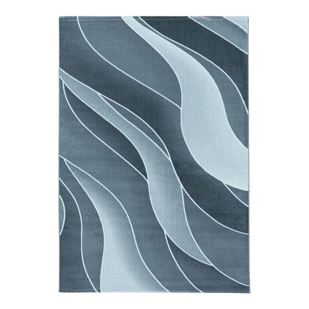 CHOUETTE - Tapis courbe design en polypropylène gris 140x200
