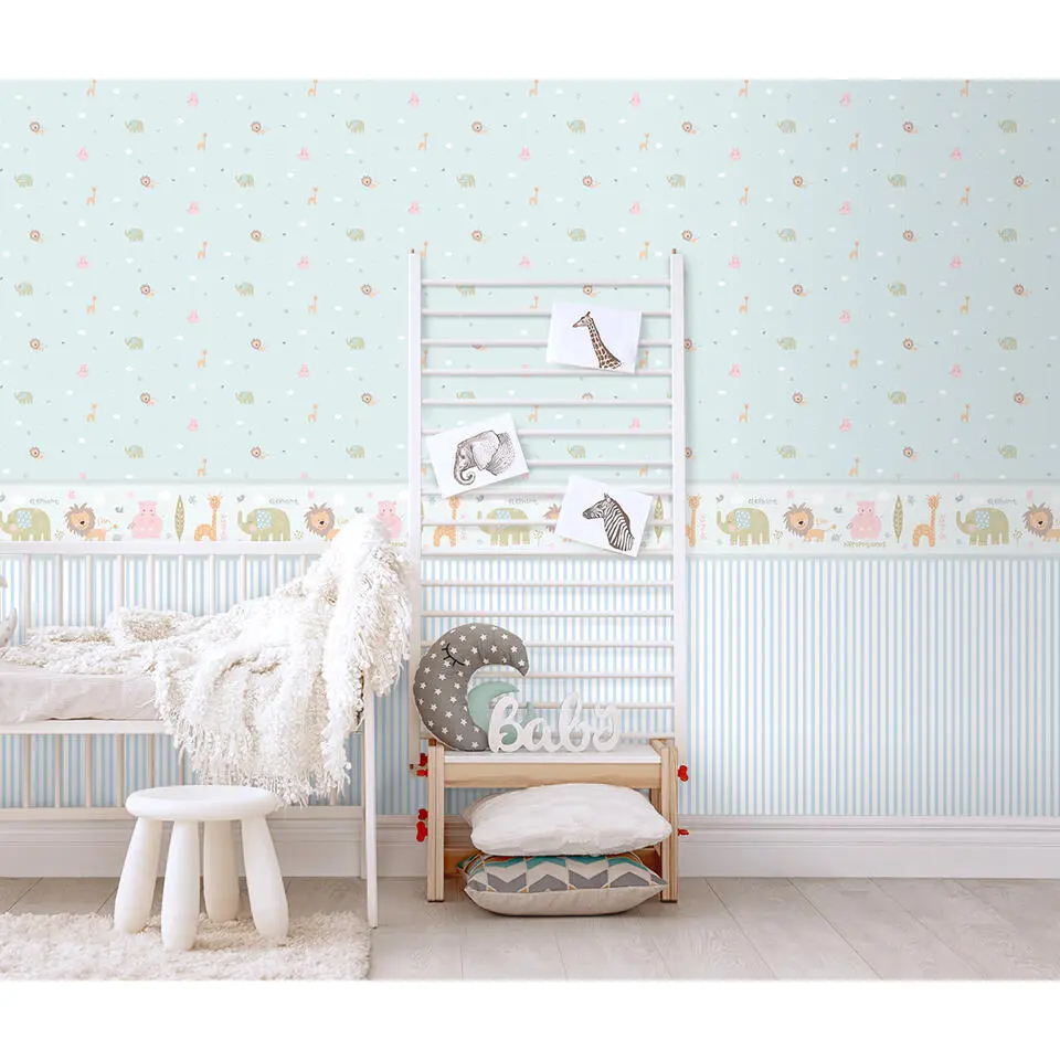 Sanders & Sanders behang strepen blauw en wit - 53 cm x 10 m