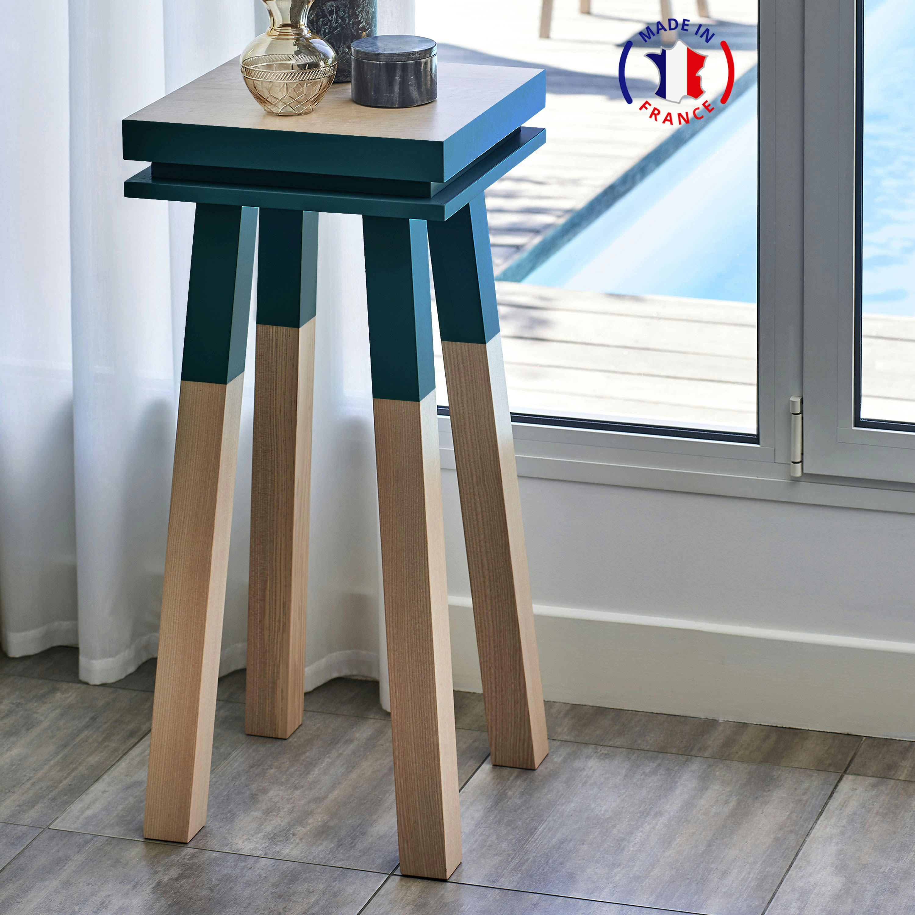 EGEE - Stèle Guéridon plateau 40 cm, 100%  frêne massif