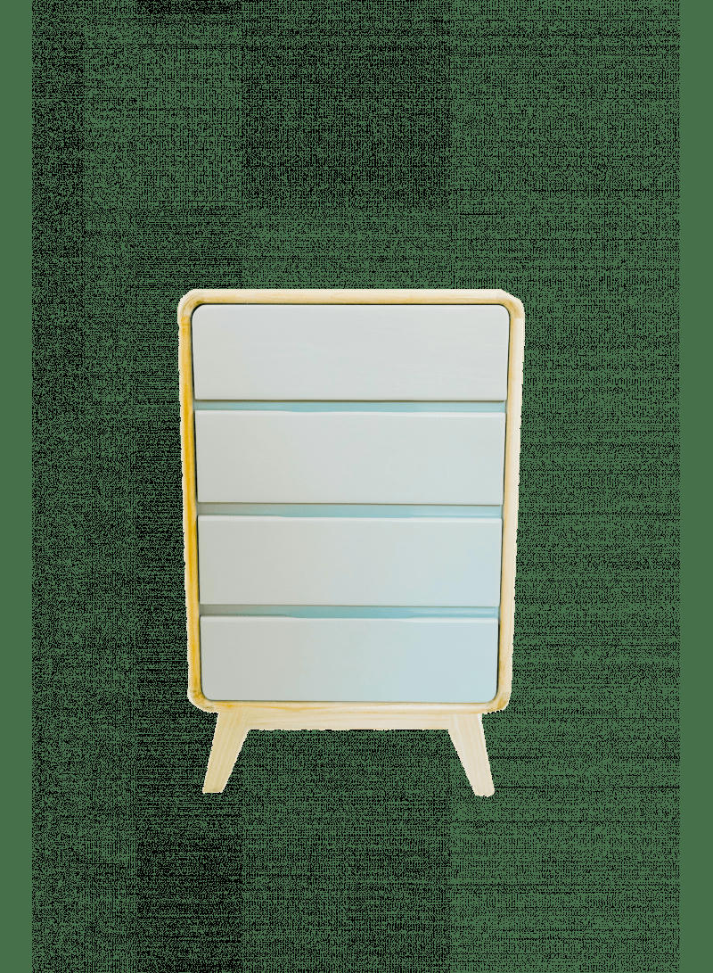 RÉTRO - Commode  bois massif naturel et gris