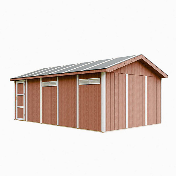 Garage Qualité Premium 21 m²- L378xl648 cm - M992B-REDWOOD RED - Timbela