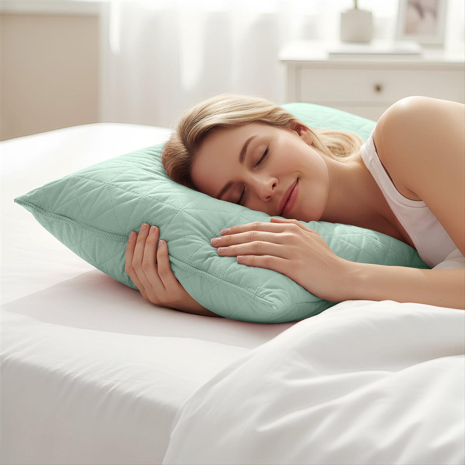 Cuscino guanciale fiocco memory Softy verde