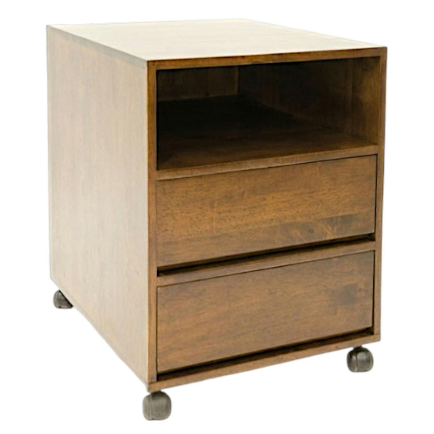 Caisson de bureau roulettes hévéa 2 tiroirs 60cm OLGA