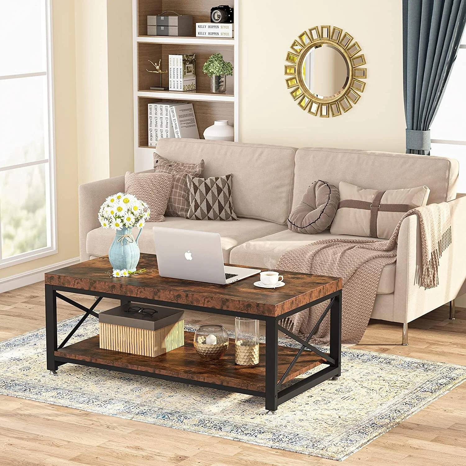 43 Coffee Table with Storage Cocktail Table Center Table Tea Table for Living Room