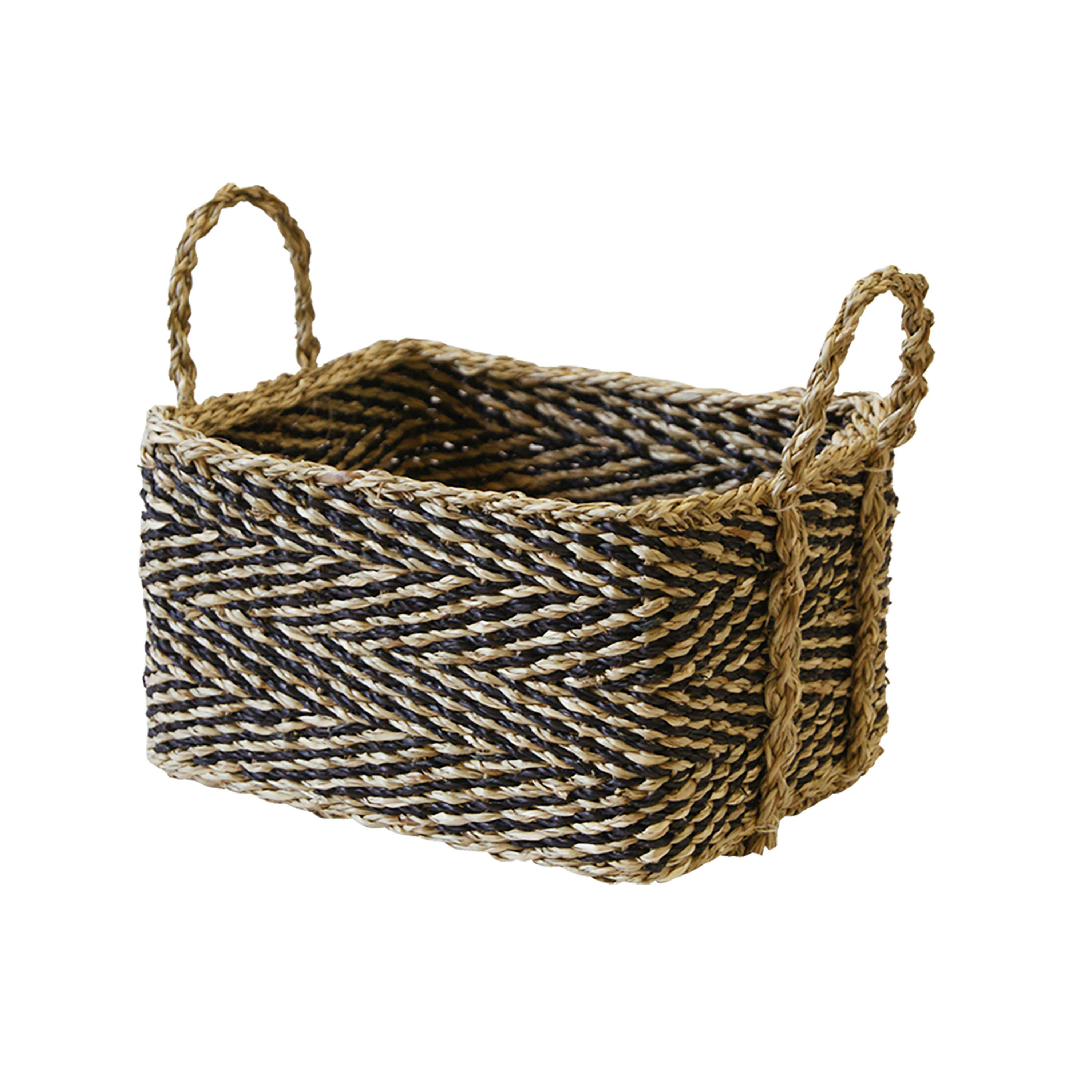 - Panier de rangement en jonc de mer tressé 24x19x13cm
